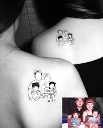 The colored triangles probably represent the eldest child, the middle child, and the youngest child. Matching Family Tattoo