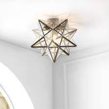 When you buy quintana roo moravian star ceiling light, flush mount, clear glass, silver trim or any product product online from us, you become part of the houzz family and can expect exceptional customer service every step of. 12 Moravian Star Glass Flush Mount By Jonathan Y 1 Bulb Overstock 25434477