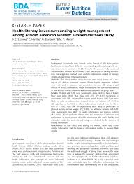 Pdf Health Literacy Issues Surrounding Weight Management Among African American Women A Mixed Methods Study