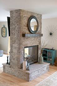 A Four Sided Fireplace Was Used To Separate The Living Room And Family Room Areas On One S Stone Fireplace Designs Stone Fireplace Pictures Fireplace Pictures