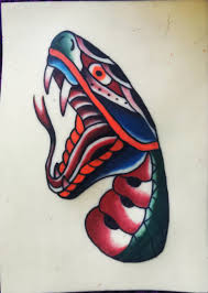 This is my process of sketching and painting a diamond back rattle snake head. Snake Head American Traditional Tattoo By Alfnigredo On Deviantart
