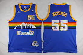 Fanatics.com also offers the latest denver nuggets jerseys for fans of all sizes, so be sure to check out our nuggets shop. Denver Nuggets 55 Mutombo Blue Throwback Mountain Men 2017 New Logo Nba Adidas Jersey Dikembe Mutombo Denver Nuggets Nba Swingman Jersey