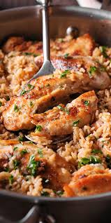 Chicken With Garlic Parmesan Rice Chicken Dinner Recipes Chicken Recipes Rice Recipes For Dinner