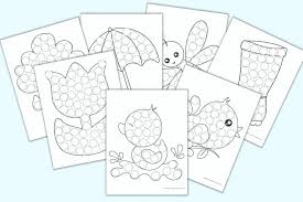 Keep a cat and pumpkin company on a magical night. Free Printable Spring Do A Dot Marker Coloring Pages The Artisan Life