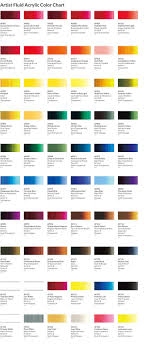 Artist Fluid Acrylic Color Chart In 2019 Paint Color Chart