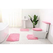 Palm beach ovals go 'round pale blue geometric print bath mat. Blush Pink Bathroom Rug Wayfair