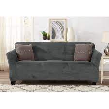 Velvet Plush Form Fit T Cushion Sofa Slipcover Cushions On Sofa Slipcovers Armchair Slipcover