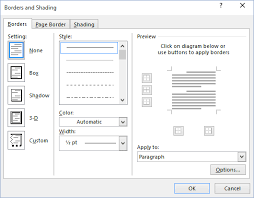 How To Use Paragraph Borders And Shading Microsoft Word 2016