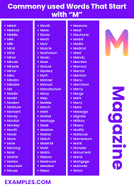 450+ Words Starting with M List, Meaning, PDF