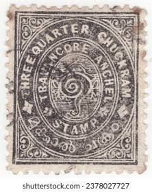 Travancore 1901 ¾ Chuckrams Black Postage Stock Photo 2378027727 | Shutterstock