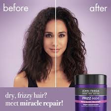 Frizz Ease Miraculous Recovery Deep Conditioner Gives Silky Smooth Softness And Shine With Regular Use Dehydrated And Frizzy Hair Frizz Frizz Free Hair Hair