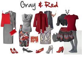 Gray and red combination dress. How To Wear Gray Color Palettes And Gray Outfits For You To Choose From Color Combinations For Clothes Grey Outfit Cool Outfits
