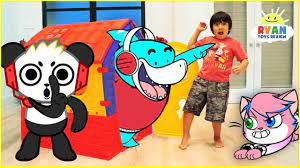 Welcome to combo panda's channel where i play and review. Ryan Pretend Play Hide And Seek In Playhouse With Combo Panda Alpha Lexa And Big Gil Youtube