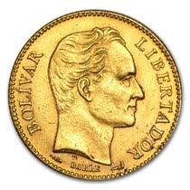 Buy 1904 1912 Venezuela Gold 20 Bolivares Simon Bolivar Avg Circ Apmex