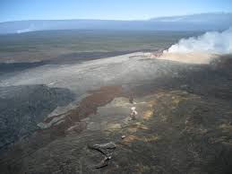 Aerial Of Active Kilauea Area All six are shield volcanoes, with broad flanks composed of hardened lava flows. aerial of active kilauea area
