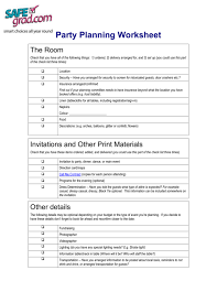 Wedding arrangements worksheet answers icev : Party Planning Worksheet