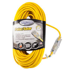 Standard 50 amp male, and 50 amp female ends. Yellow Jacket 2887 14 3 50 Feet 15 Amp Heavy Duty Sjtw Contractor Extension Cord With Lighted Ends Tools Home Improvement Electrical Semo Es