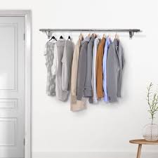 Wardrobe rails are available in s.s 304 polished and aluminium anodized. Wall Mounted Clothes Hanging Rail 914mm Displaysense