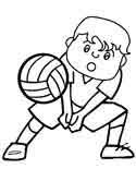 Volleyball player coloring page to color, print or download. Volleyball Coloring Pages