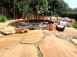 Beautiful Cedar Hot Tub In A Santa Barbara Backyard Www Gordonandgrant Com Hot Tub Landscaping Cedar Hot Tub Hot Tub Outdoor