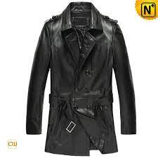 Mens Mid Length Lambskin Leather Trench Coat Cw850811 Leather Jacket Men Leather Jacket Jackets Men Fashion