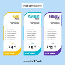 Flat Price List Collection Price List Template Price List Design Infographic Design Template