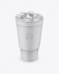 Styrofoam Cup With Ice Mockup In Cup Bowl Mockups On Yellow Images Object Mockups