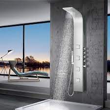 Mott Thermostatic Stainless Steel Shower Panel With Hand Shower Shower Panels Bathroom Shower Faucets Hand Shower