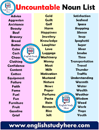 Uncountable Noun List In English Advice Aggresion Assistance Beauty Beef Bravery Bread Butter C English Vocabulary Words Learn English Vocabulary English Study
