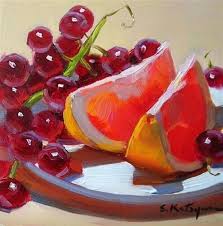 Ana Okulu Dunyam Fruit Painting Original Fine Art Food Painting
