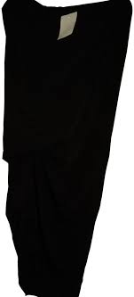 black l draped skirt