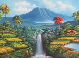 Gambar ilustrasi dengan gambar pemandangan dan gambar lukisan merupakan hasil visual tulisan teknik sketsa gambar alam pantai desa gunung air terjunbencana alam gambar gambar gratis di pixabay. Jual Jual Lukisan Pemandangan Sawah Pegunungan Di Lapak Megaarini14 Bukalapak