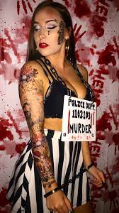 Diy Prisoner Halloween Costume Arm Sleeve Made With Temporary Tattoos Face Tat Diy Halloween Costumes For Women Halloween Prisoner Halloween Prisoner Costume