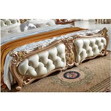 Product title queen size bed 4pc bedroom furniture set pu & champagne finish button tufted headboard average rating: Luxury Antique Genuine Leather Queen Size King Size Double Bed Set Full Bedroom Furniture Set Wood Frame Beds Official World Market