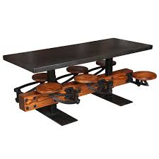 Check spelling or type a new query. Dining Table Set Vintage Industrial Cast Iron Wood Steel Swing Out Seat For Sale At 1stdibs