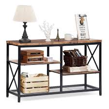 Industrial, sofa tables coffee, console, sofa & end tables. Charahome Rustic Console Table Industrial Sofa Table For Entryway Hallway Living Room Behind The Couch 51 Inch Long Table 3 Tier X Design Narrow Entryway Table With Storage Buy Online In Aruba At