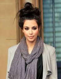 Kim kardashian long length hairstyles. Kim Kardashian S Messy Hair Bun Hair Beauty At Repinned Net