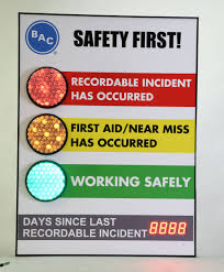 Stoplight Electronic Safety Scoreboard With Counter Display 48hx36w Counter Display Digital Safety Safety