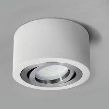 Flacher Decken Aufbauspot Matt Weiss Schwenkbar Mit Led Modul 5w Neutralweiss 230v Led Moderne Decken Blitz Design