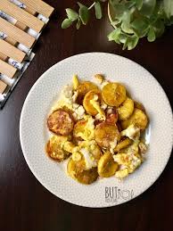 Kai Vatiyathu Pan Roasted Ripe Plantains With Eggs Ripe Plantain Halal Recipes Lamb Recipes