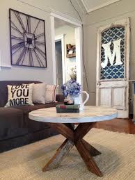 I would like to make a new coffee table with a glass top. Diy Coffee Table Easy X Base Table With Round Top