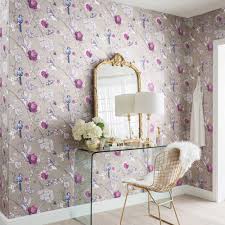 Arthouse Birds Of Paradise Vinyl Wallpaper Fantasia Paradise Garden Wallpaper Mink Arthouse 692402 Bird Wallpaper Flower Bedroom Home Art