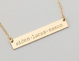 Mother S Necklace Mom Jewelry 14k Gold Bar Necklace Sterling Silver Monogrammed Jewelry Name Plate Mom Jewelry Monogram Jewelry Mom Necklace Personalized