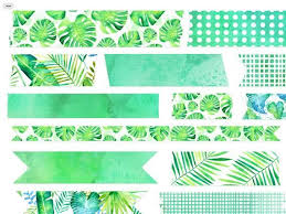Digital Planner Stickers Green Watercolor Washi Tape Set Png Stickers And Precropped Stickers For Goodnotes Tropical And Plant Stickers In 2020 Washi Tape Planner Planner Stickers Bullet Journal Stickers