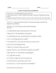 I Or Me Personal Pronouns Worksheet