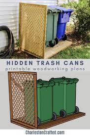 Hidden Outdoor Trash Can Storage Pdf Printable Woodworking Etsy Outdoor Trash Cans Diy Storage Trash Can Storage Outdoor