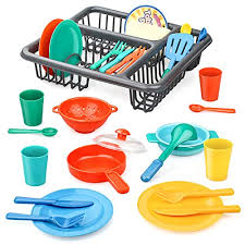 Find dish rack from a vast selection of kitchen & home. Growthpic Pretend Play Kitchen Set For Kids Kitchen Toys Tableware Dishes Playset With Drainer 27 Pcs Buy Online In Botswana At Botswana Desertcart Com Productid 12924746