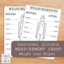 Printable Body Measurements Chart For Your Bullet Journal Or Planner Inches Lost Chart Weight Loss Workout And Fitness Tracker