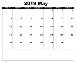 Printable May Calendar Template 2019 Calendar Word Calendar Printables 2019 Calendar