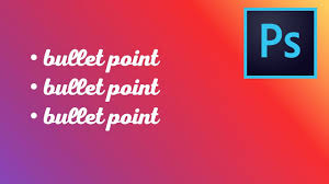 On curved segments, each selected anchor point displays one or two direction lines, ending in direction points. How To Do Bullet Points In Photoshop Youtube